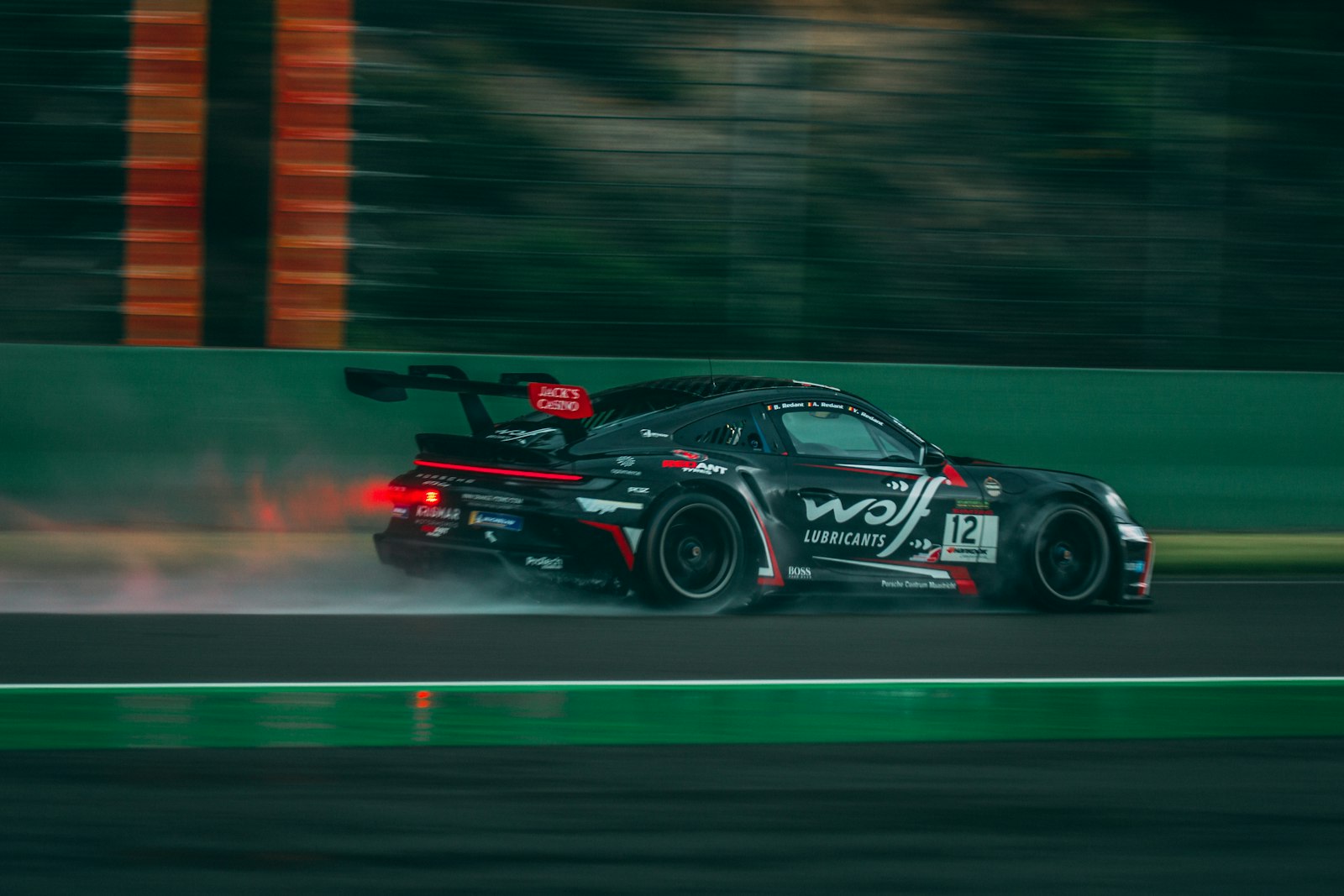 A single-seater race car at speed