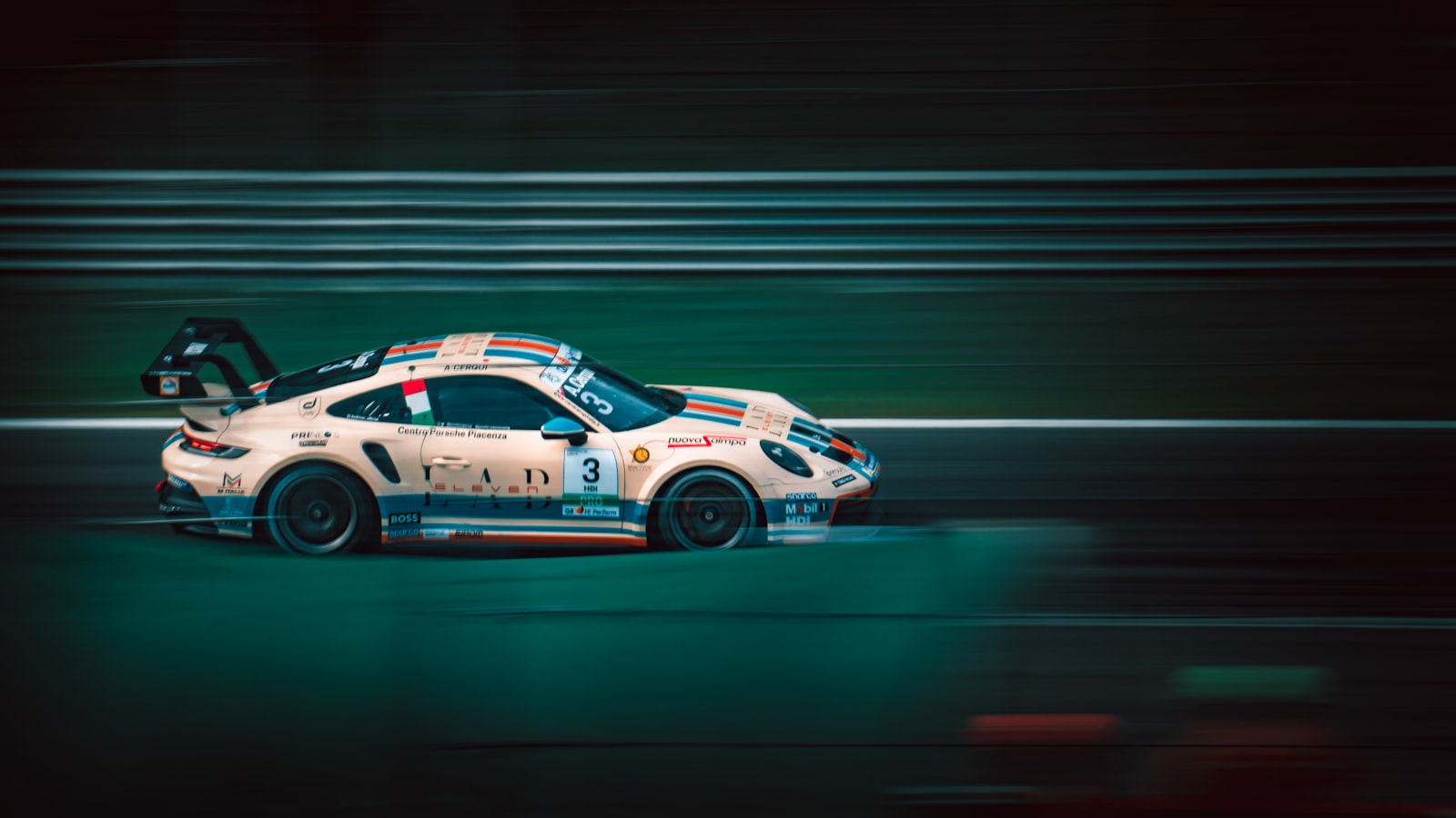 A rally car on a stage